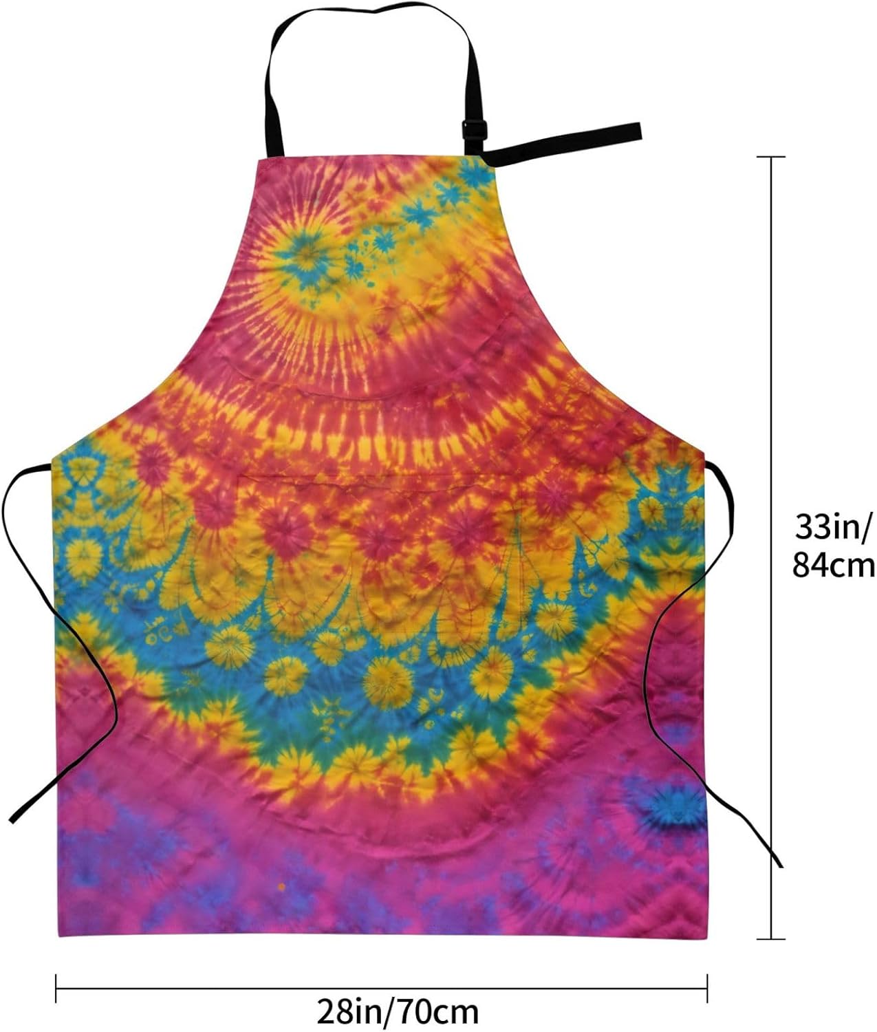 Tie Dye Hippies Print Laundry apron 28x33 In Waterproof Kitchen Apron 
