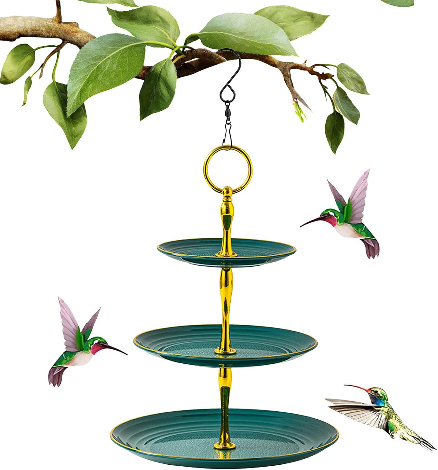 Ornamental Avian Water Feeder - Solar Flowing Birdbath Fountain, Hangi