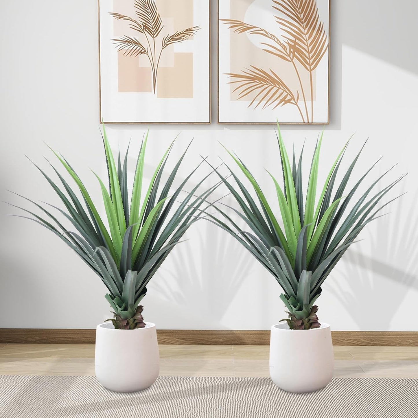 Artificial Spiked Agave Plant 3.5FT Tall 2Pack, Faux Indoor Tree, Green Floor Decor for Home Office, Front Porch