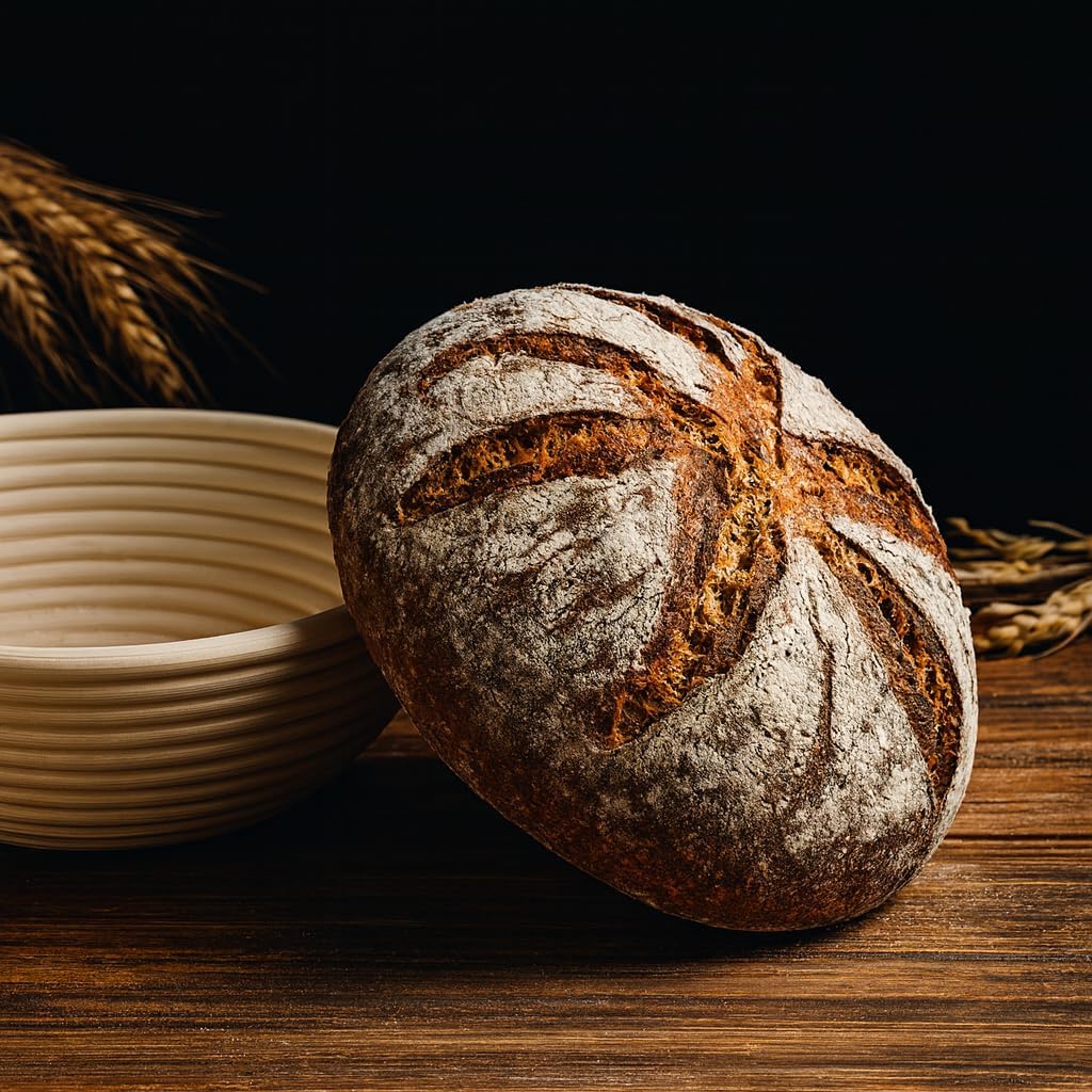 Saint Germain Bakery Premium Round Bread Banneton Basket with Liner - 