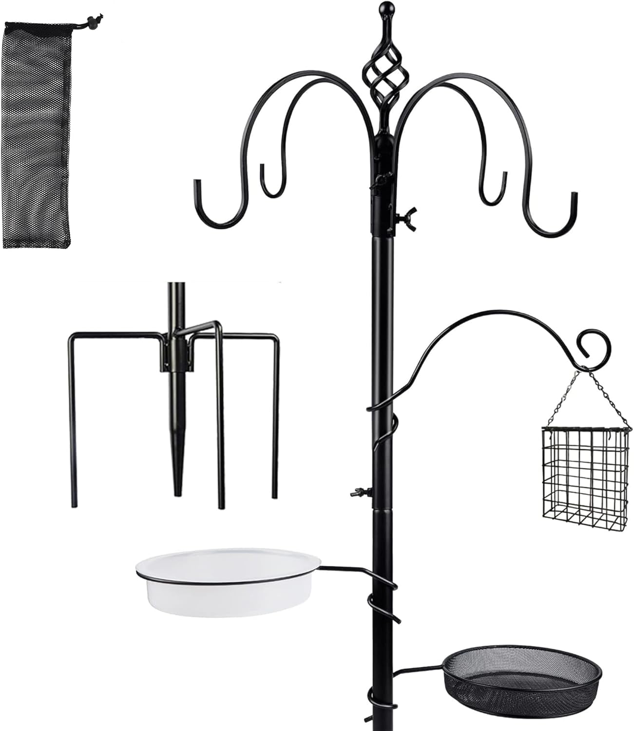 yosager Premium Bird Feeding Station Kit, 77" x 19" Birds Feeder Pole,