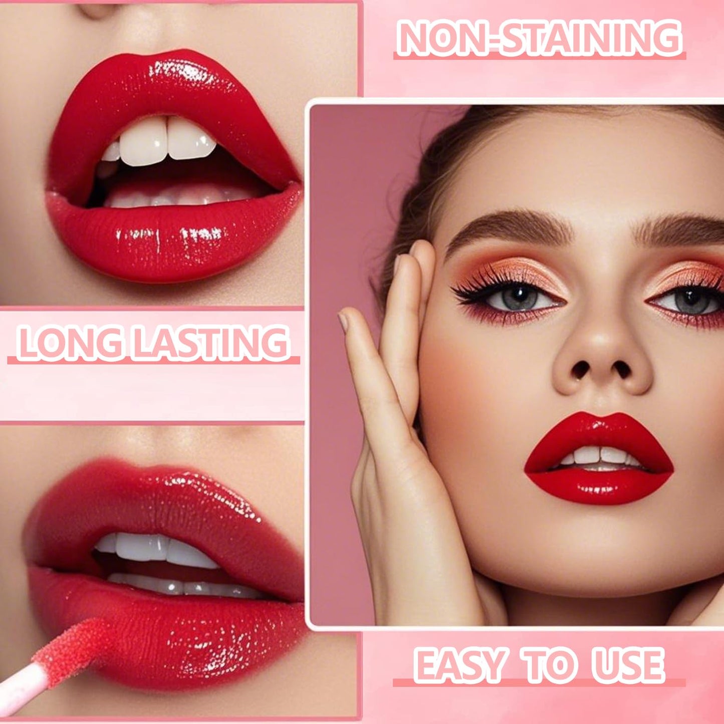 Eakroo 6 Colors Lip Tint Stain Mini Liquid Lipstick, Lip Gloss for Wom