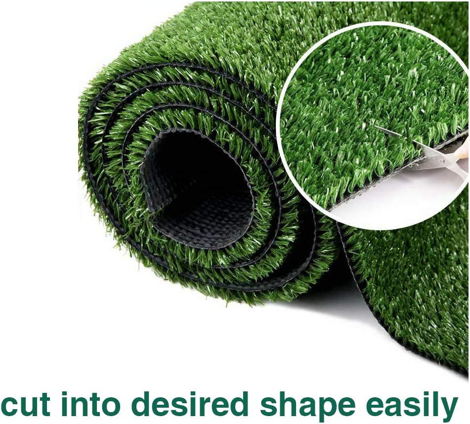 Synthetic Artificial Grass Turf 0.4" Customized Sizes, Drainage Holes Pet Faux Grass Astroturf Rug Carpet 4FTX6FT Indoor Outdoor Rug Area Garden Decor