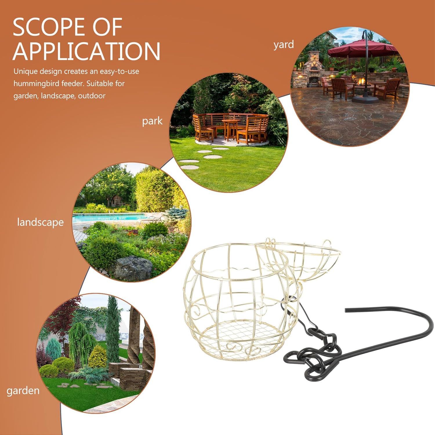 Milisten 2pcs Outdoor Hanging Bird Feeder Cage Metal Wire Small Swing 