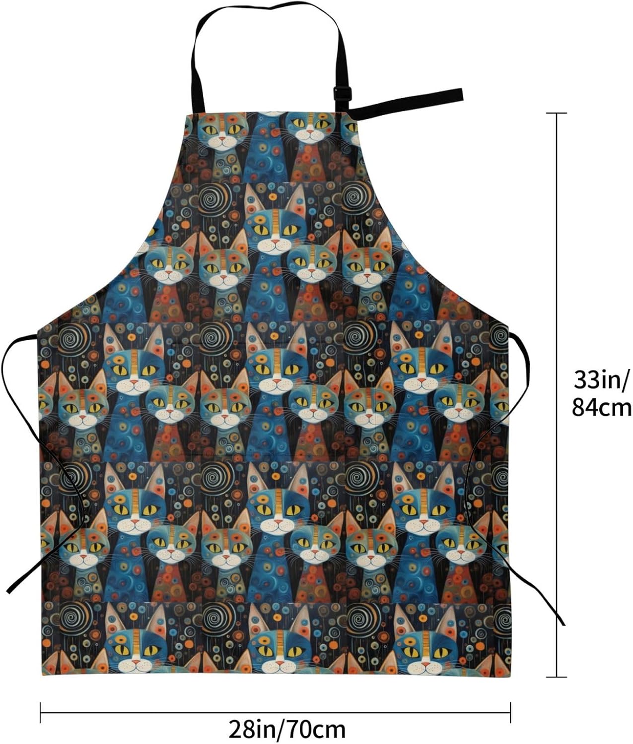 YANYU Cat Print Print 28x33 In Kitchen Apron Stylish Chef Apron with P