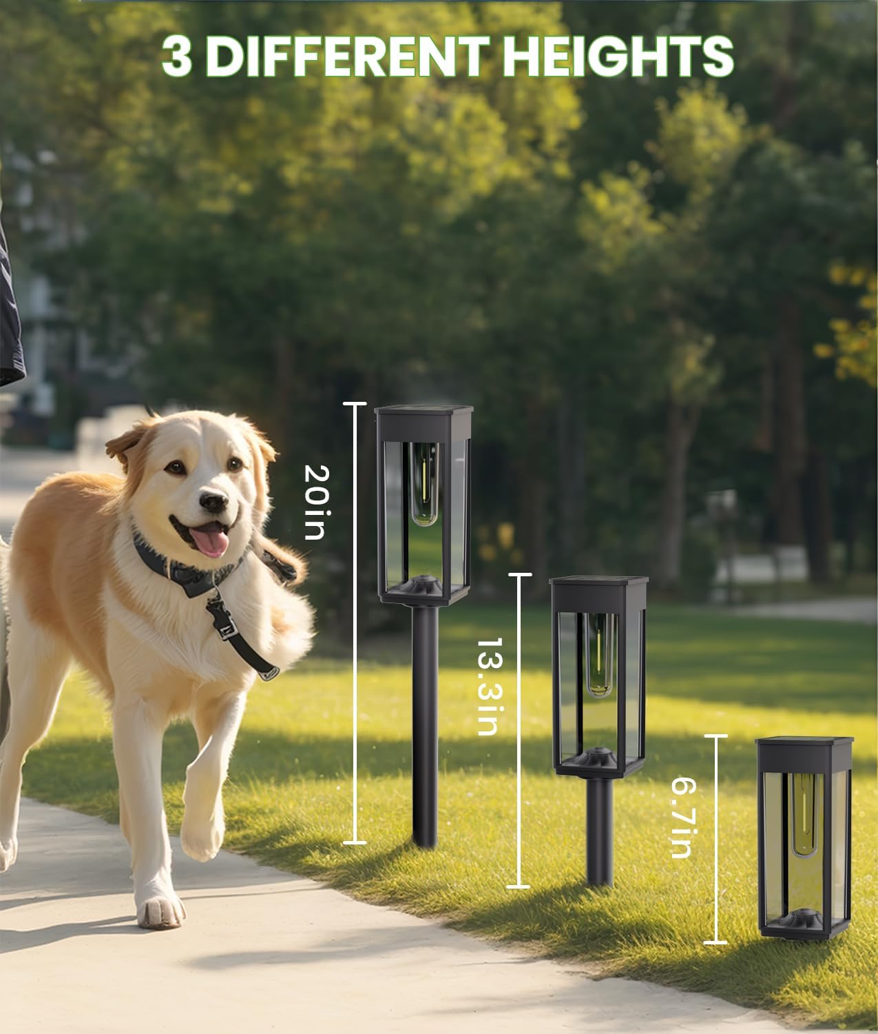 Bright Solar Pathway Lights Outdoor Waterproof IP65, 8 Pack Auto On/Of