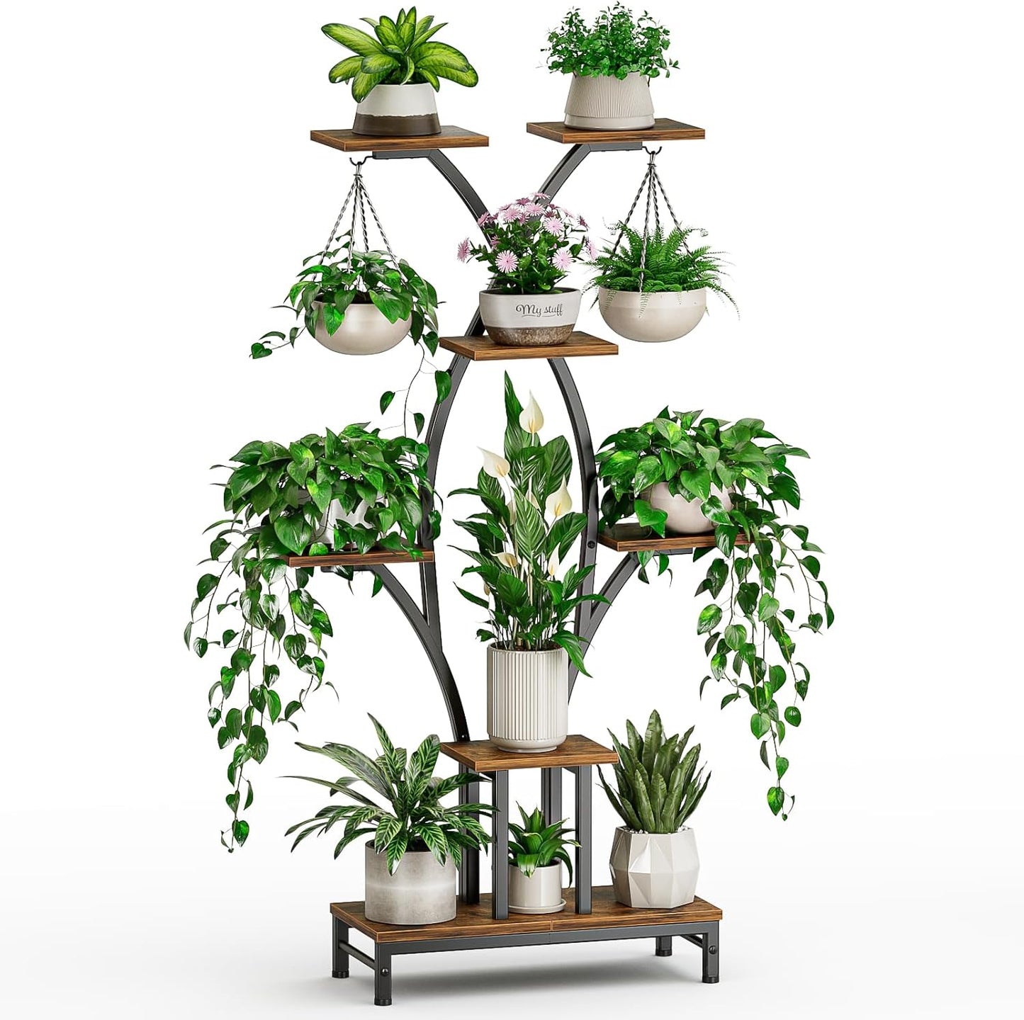 Plant Stand Indoor with Grow Lights - 7 Tiered Metal Corner Shelf for 