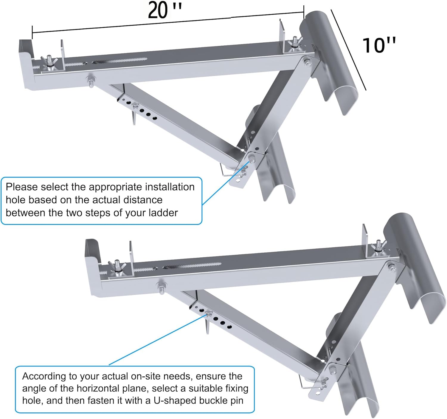 Ladder Jacks 2 Pack for Metaltech Scaffolding Platform,Two-Rung Short 