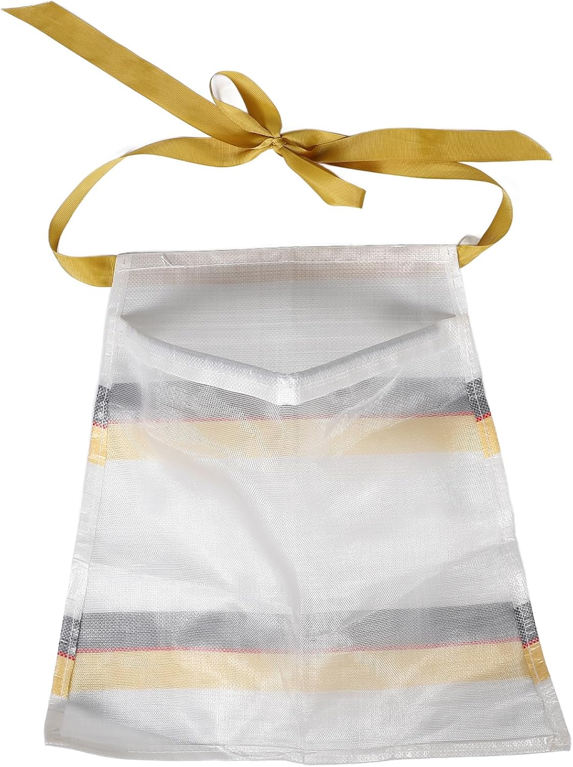 Milisten Breathable Fruit Vegetable Harvesting Apron Bag with Large Mesh Pocket, Small White Foraging Bag for Garden Mushroom Hunting and Fruit Picking, 4lb Capacity