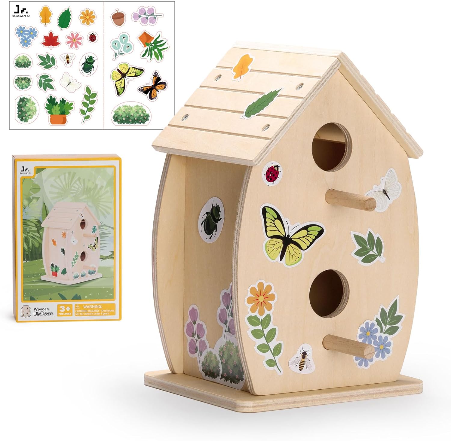 SainSmart Jr. Bird House Kit for Kids to Build and Paint - Art Craft W