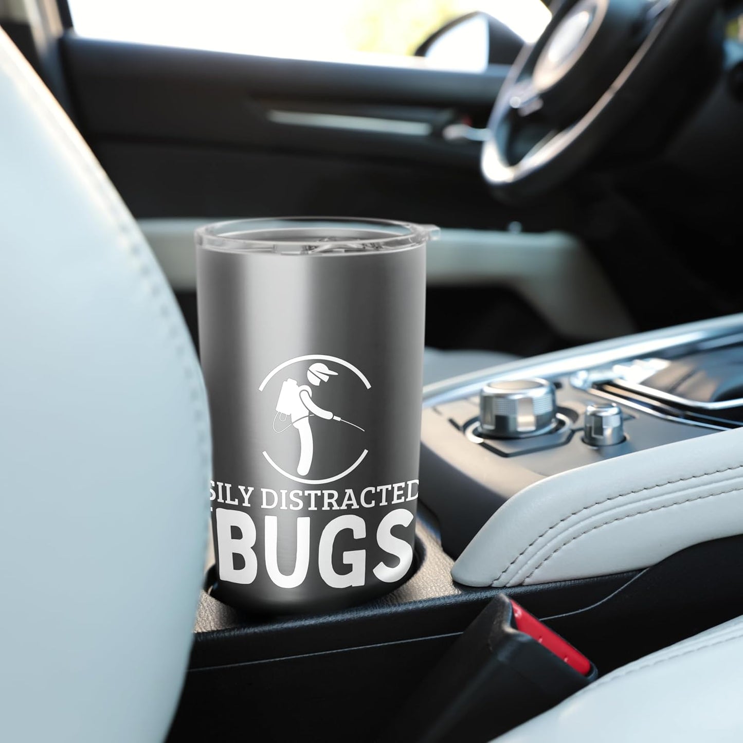 Easily Distracted By Bugs Pest Control Funny Exterminator Stainless Steel Insulated Tumbler