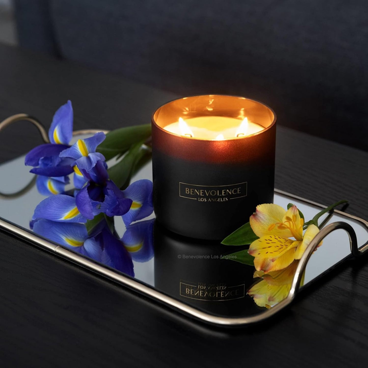 Benevolence LA 3 Wick Candle, Bergamot & Jasmine Large Christmas Scent