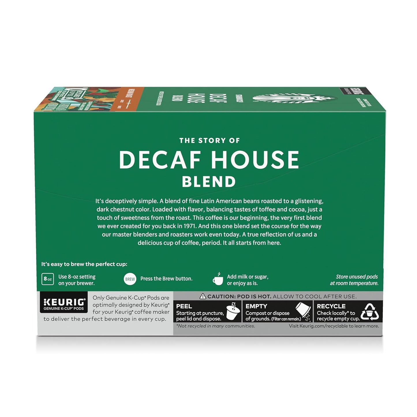 Starbucks K-Cup Coffee Pods, Medium Roast Hot or Iced Coffee, Decaf Ho