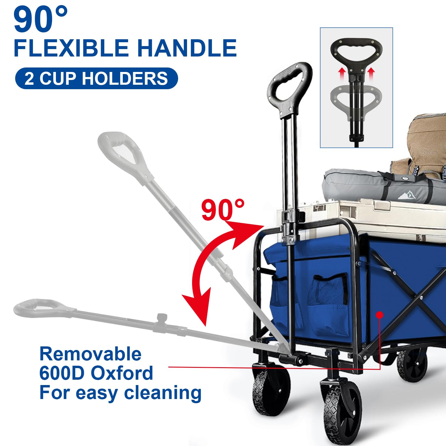 Collapsible Wagon Cart Foldable Portable Heavy Duty Folding Beach Wago