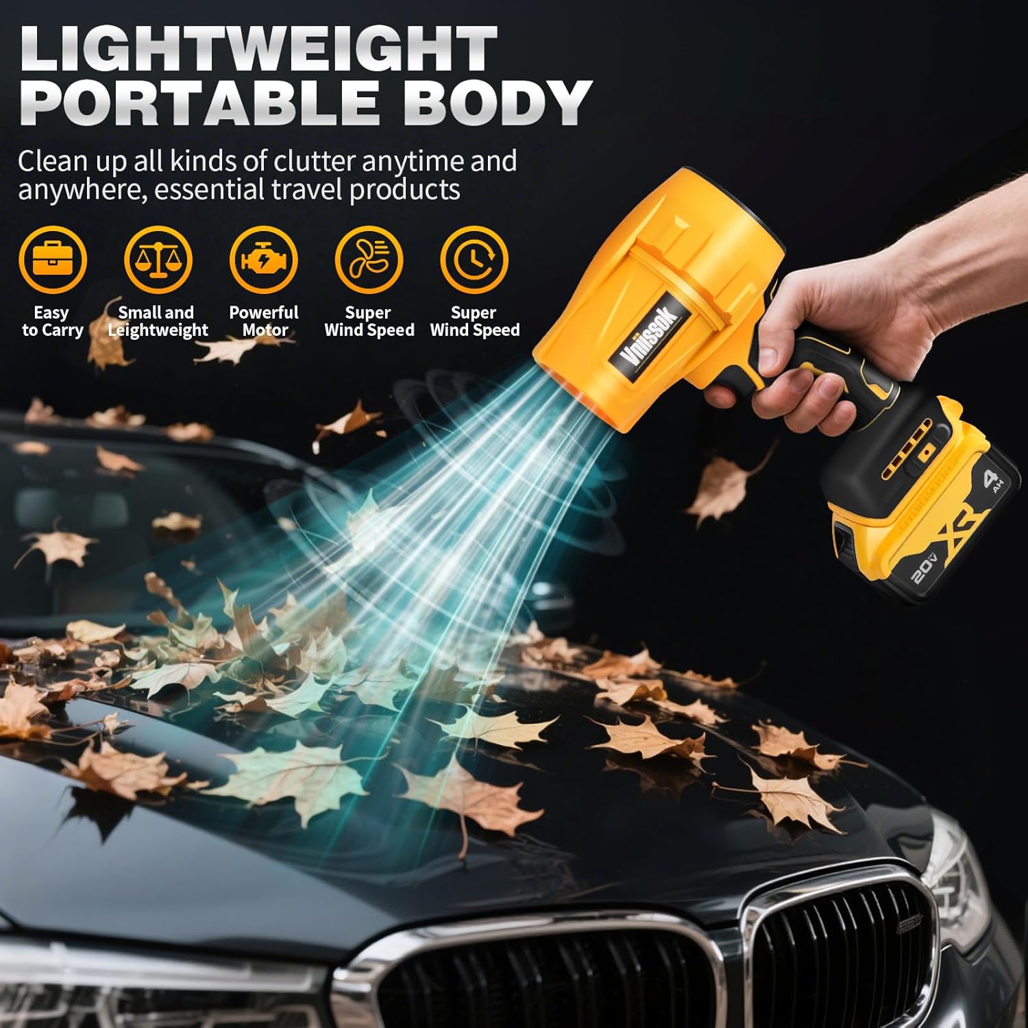 Electric Cordless Leaf Blower Dust Blower for DEWALT 20V Battery, High