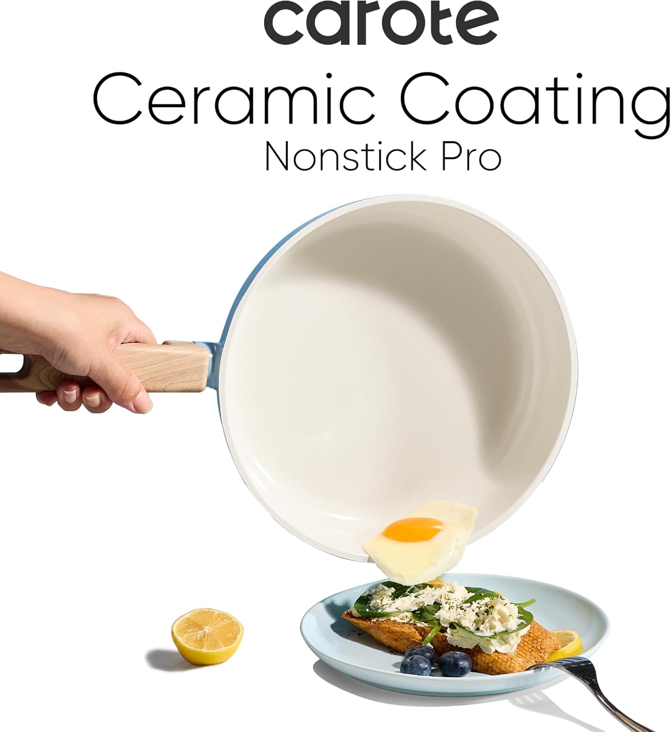 CAROTE 24pcs Ceramic Cookware Set, Pots and Pans Non Stick Kitchen Coo