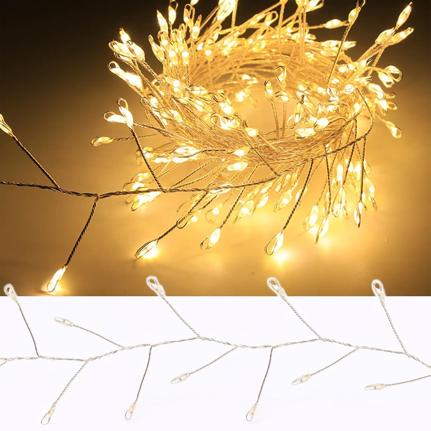 Solar Fairy Lights - 4.92Ft 50 LED Waterproof Solar Firecracker Lights
