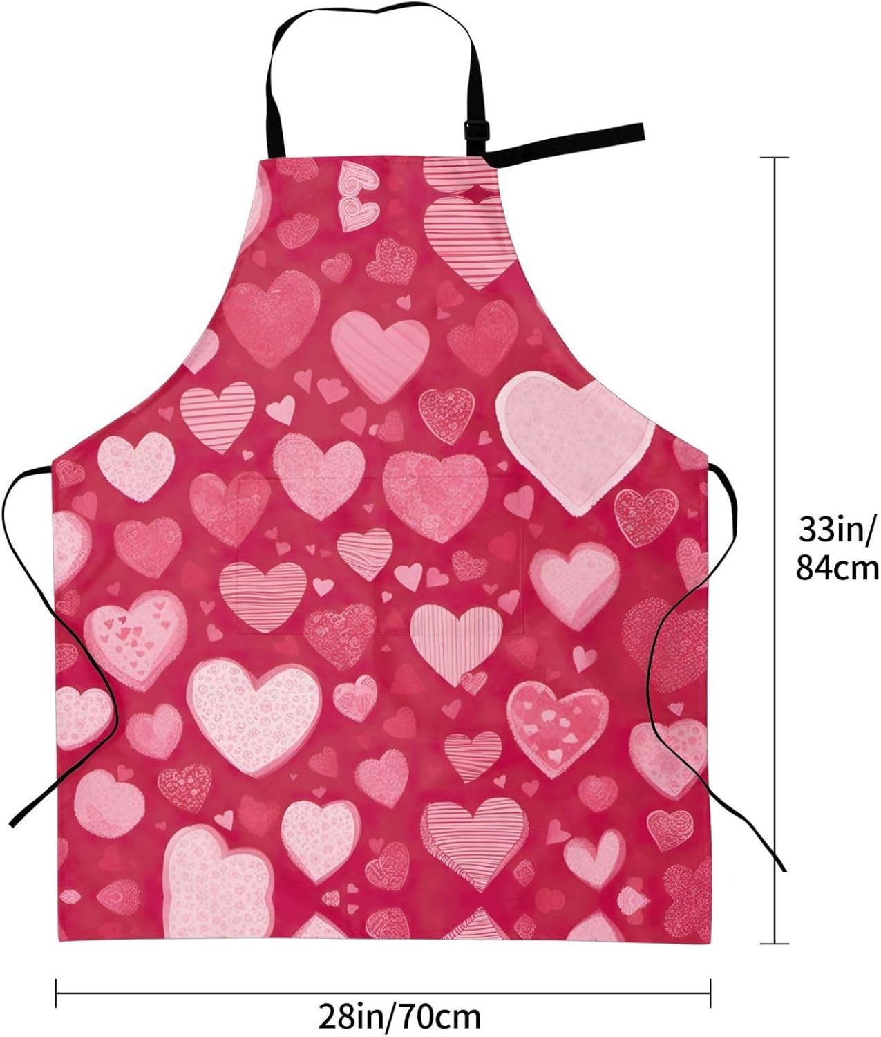 Valentine Day print Waterproof apron with pocket adjustable cooking apron for adult kitchen bibs to bake
