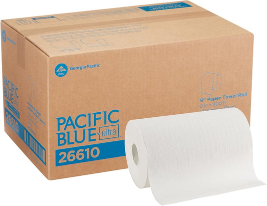 Georgia-Pacific, Pacific Blue Ultra, 9" Paper Towel Rolls (26610), Whi