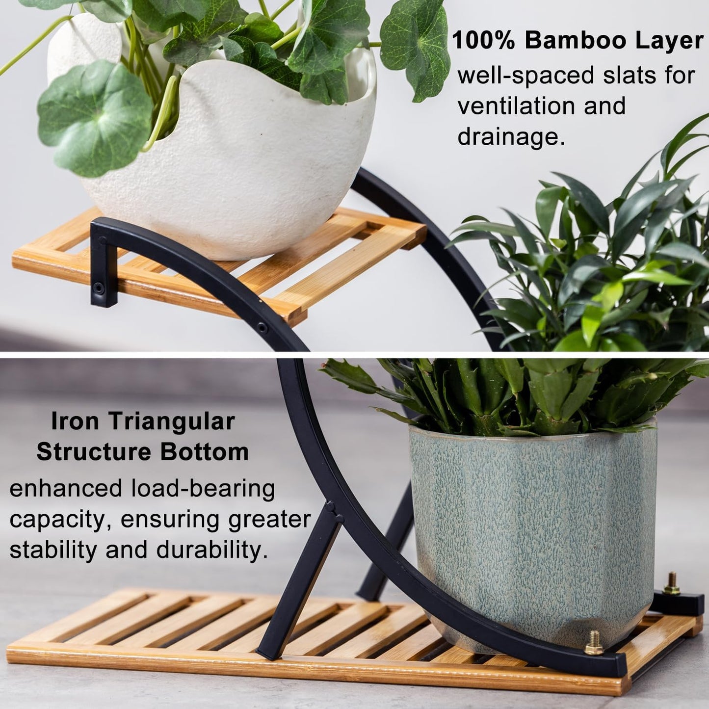 Bamboo 4-Tier Plant Stand Rack Multiple Flower Pot Holder Shelf Indoor