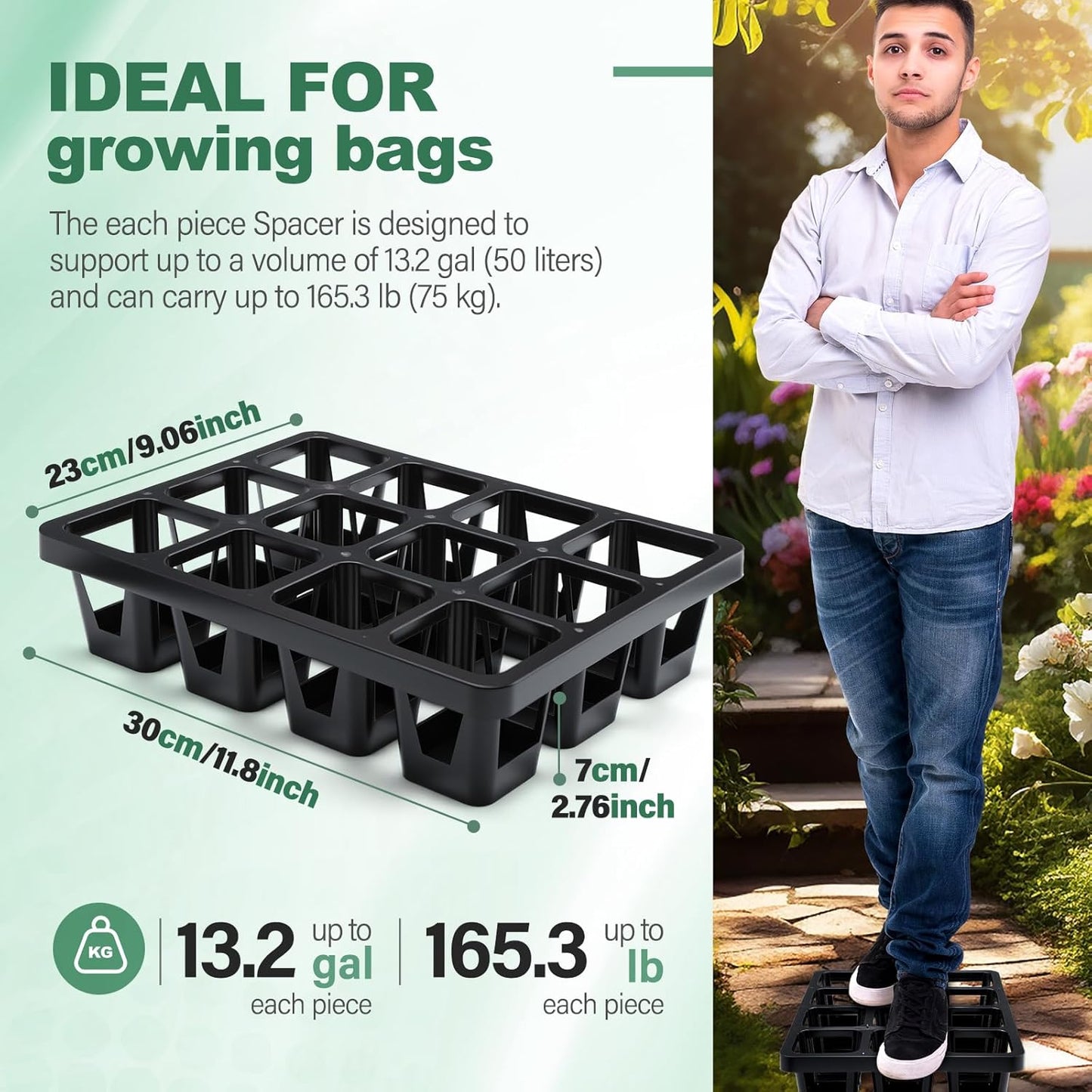 7 Pcs Pot Holder Plant Stands 30 Gallons Large Capacity Outdoor Stands
