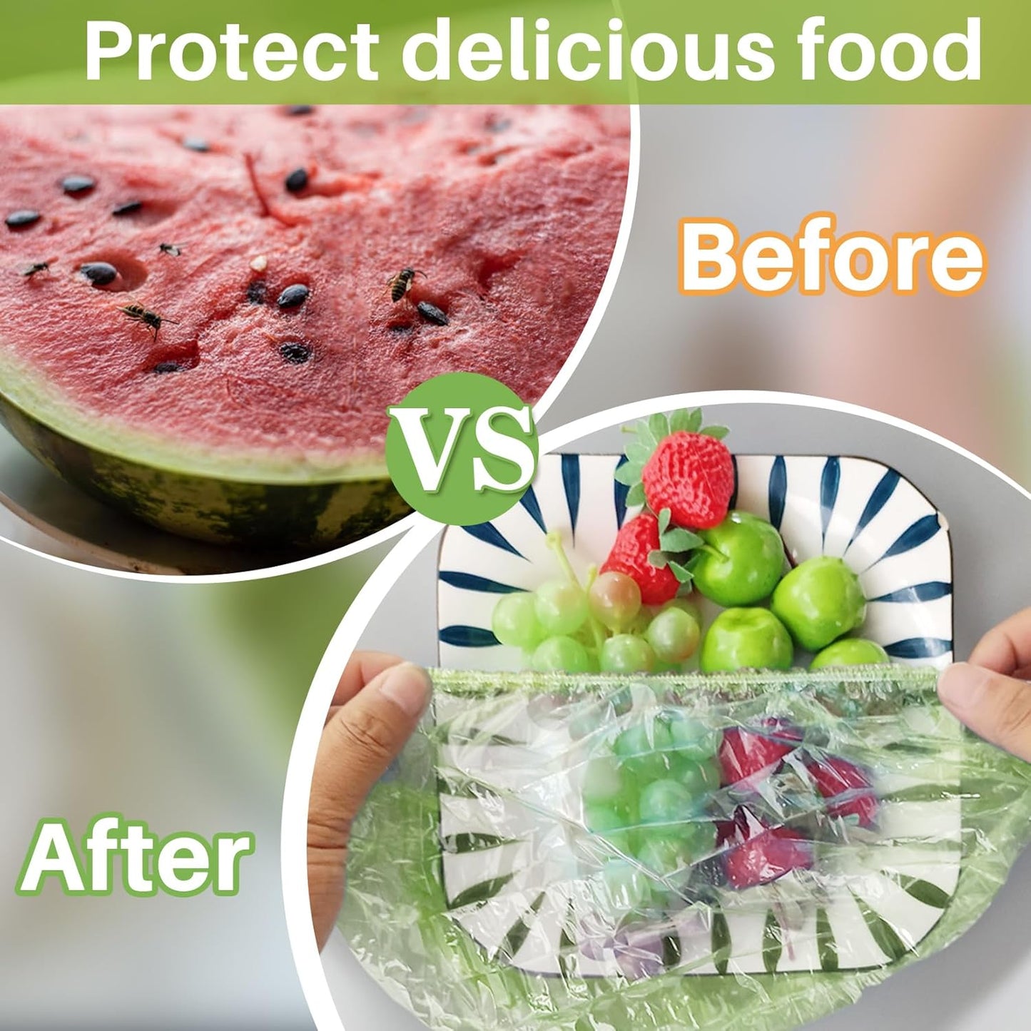 MAQIHAN 60Pcs Bowl Covers Reusable - Plastic Bowl Cover Elastic Fresh Keeping Bags Wrap Reusable Plastic Stretch Elastic Food Storage Covers Sourdough Baking Bread Proofing Rising（3 Sizes）