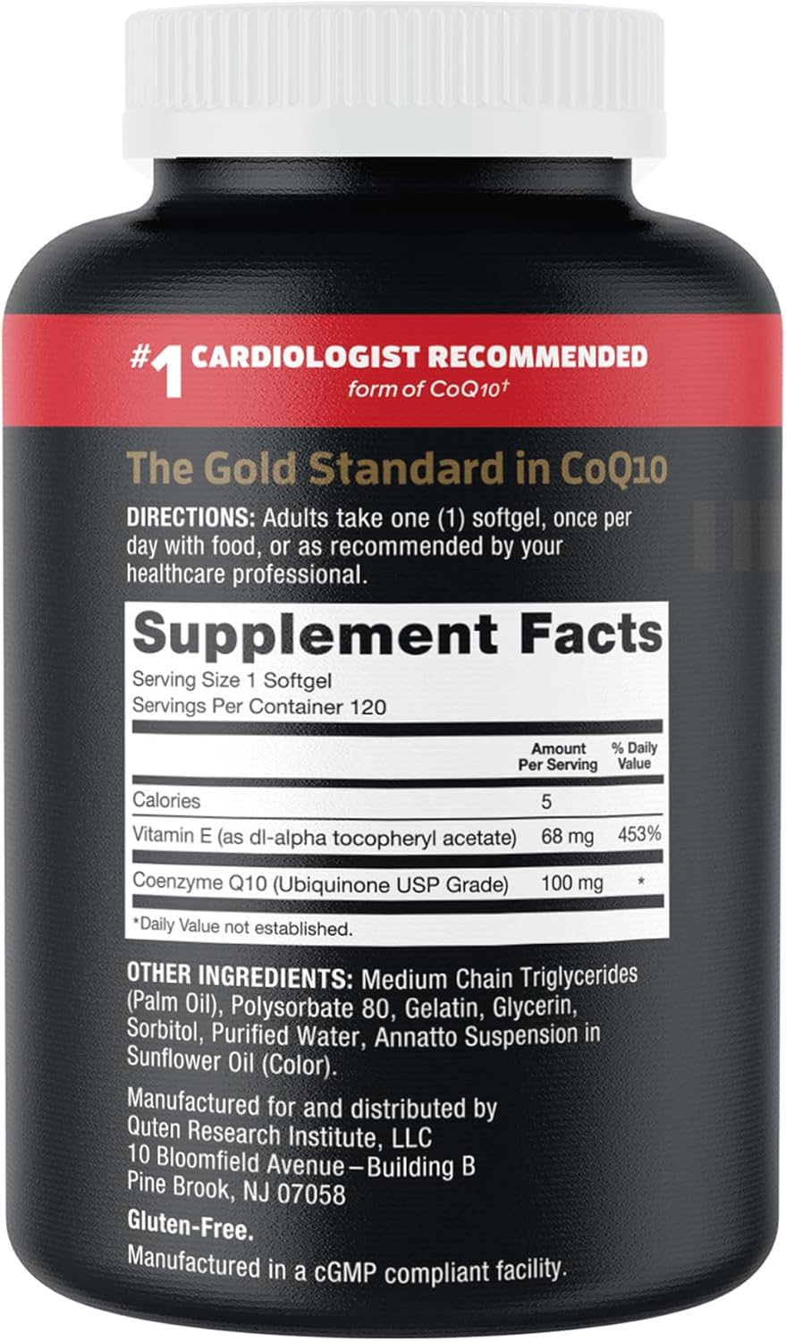 Qunol Ultra CoQ10 100mg, 3x Better Absorption, Patented Water and Fat 