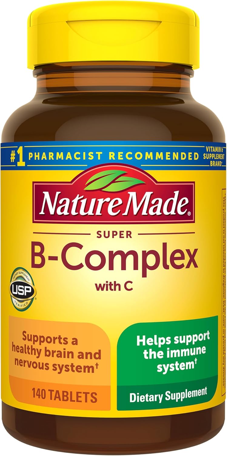 Nature Made Super B Complex with Vitamin C & Folic Acid, B Complex Vit