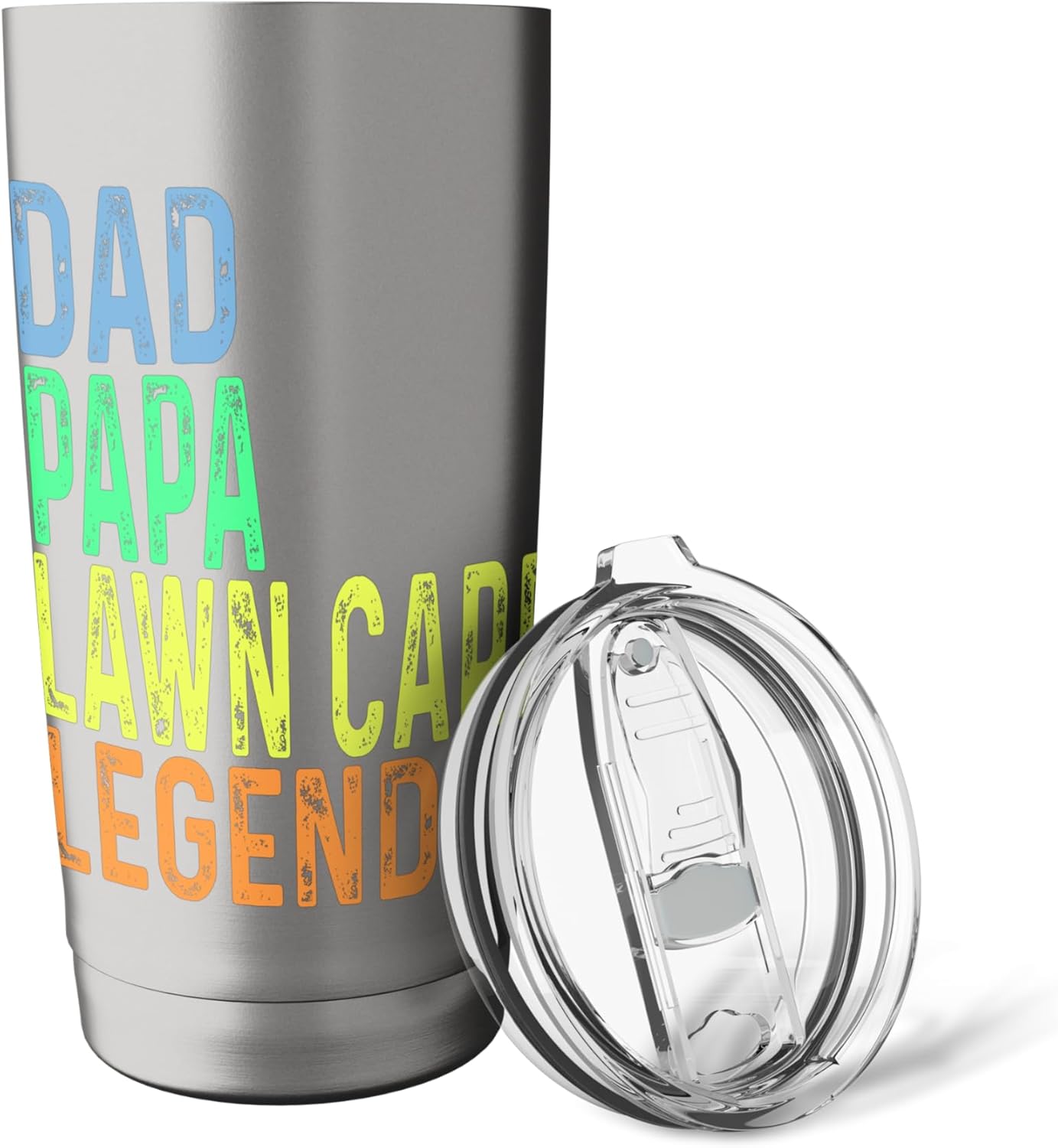 Funny Dad Papa Lawn Care Legend Grass Mowing Lawn Mower Dad Stainless Steel Insulated Tumbler