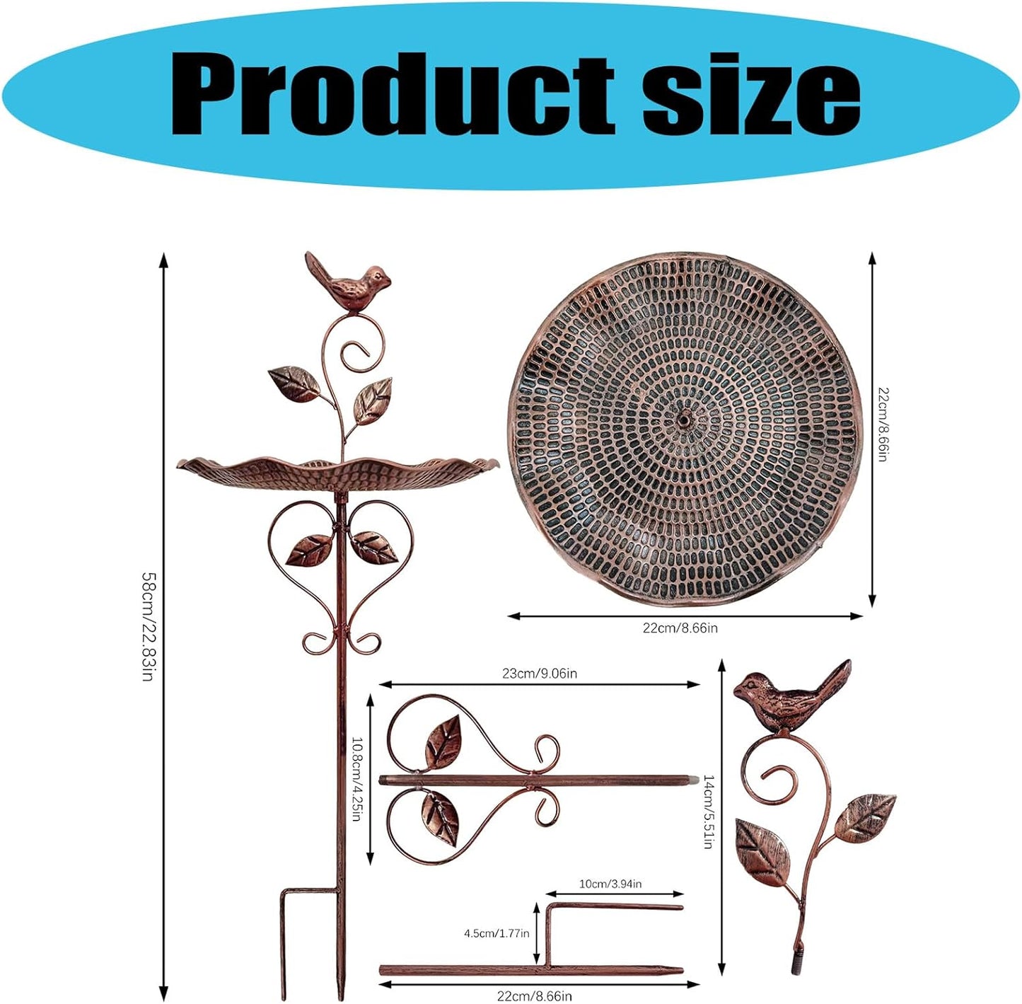 Vintage Metal Dual-Purpose Planter & Bird Feeder with Drainage Holes, Rust-Resistant Outdoor Decor for Balcony, Garden, Patio Vintage Iron Bird Feeder Planter