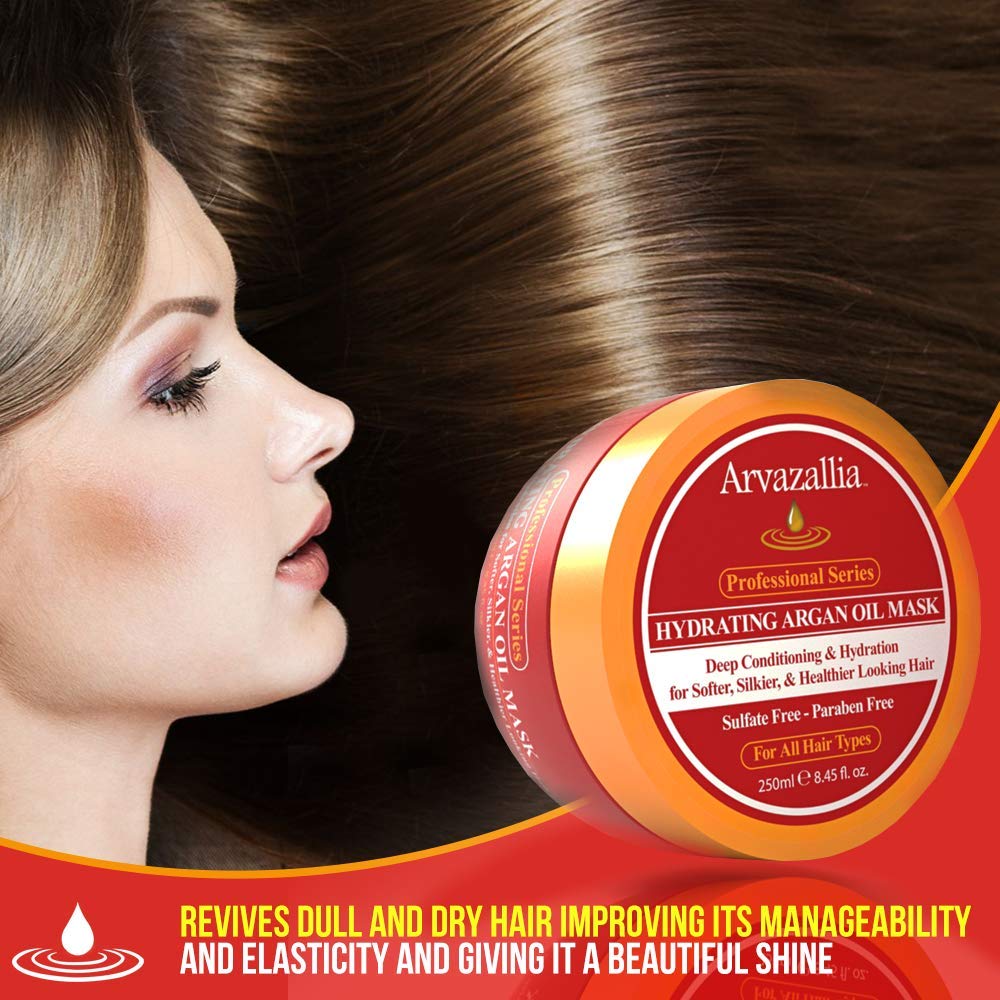 Arvazallia Hydrating Argan Oil Hair Mask and Deep Conditioner for Dry 