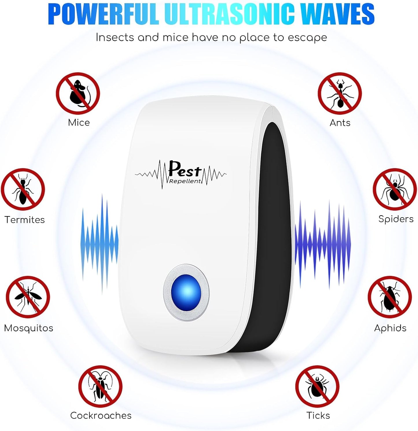 2026 New Ultrasonic Mouse Repellent Plug in Pest Repeller Indoor Contr