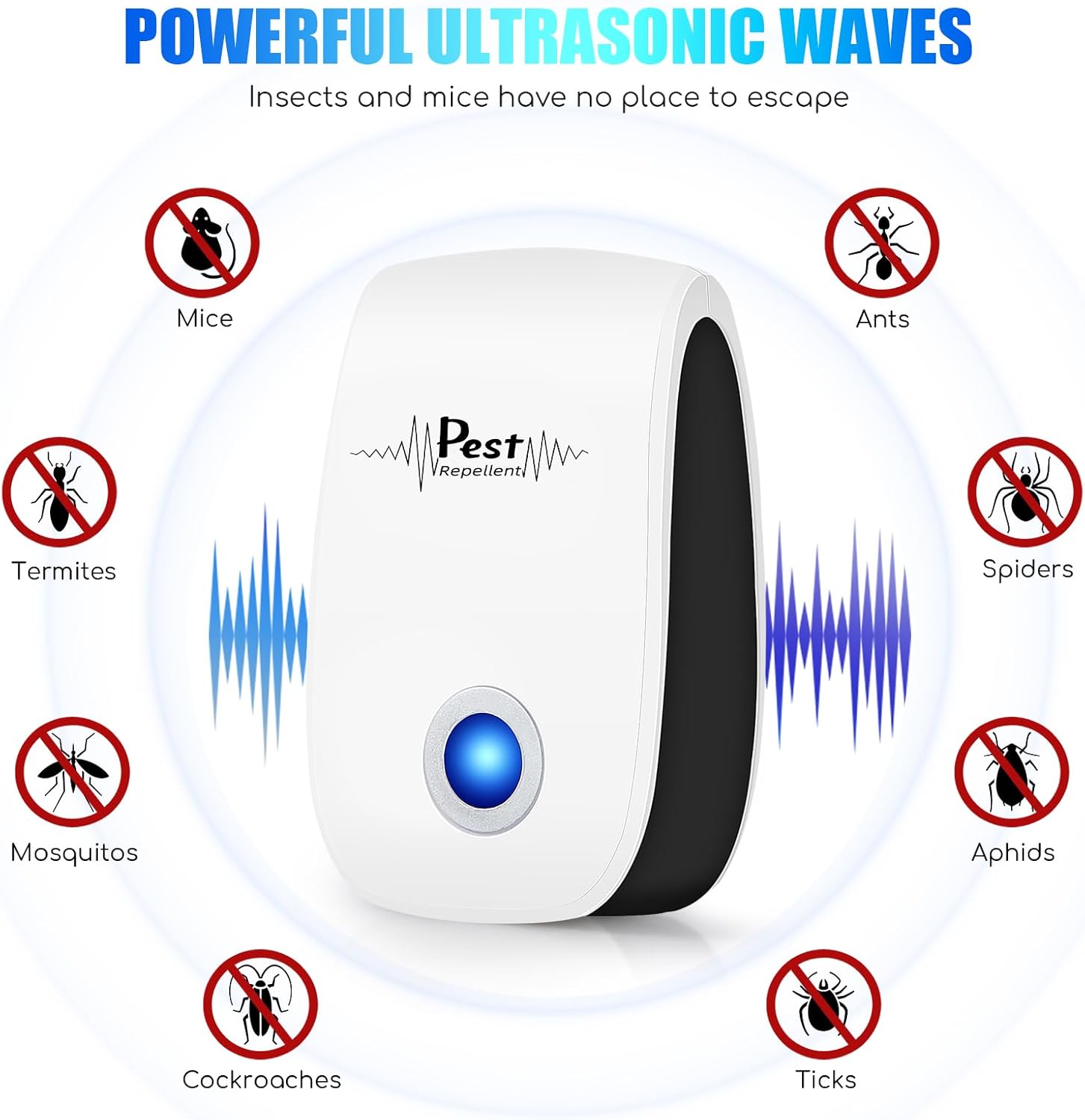 2026 New Ultrasonic Mouse Repellent Plug in Pest Repeller Indoor Contr
