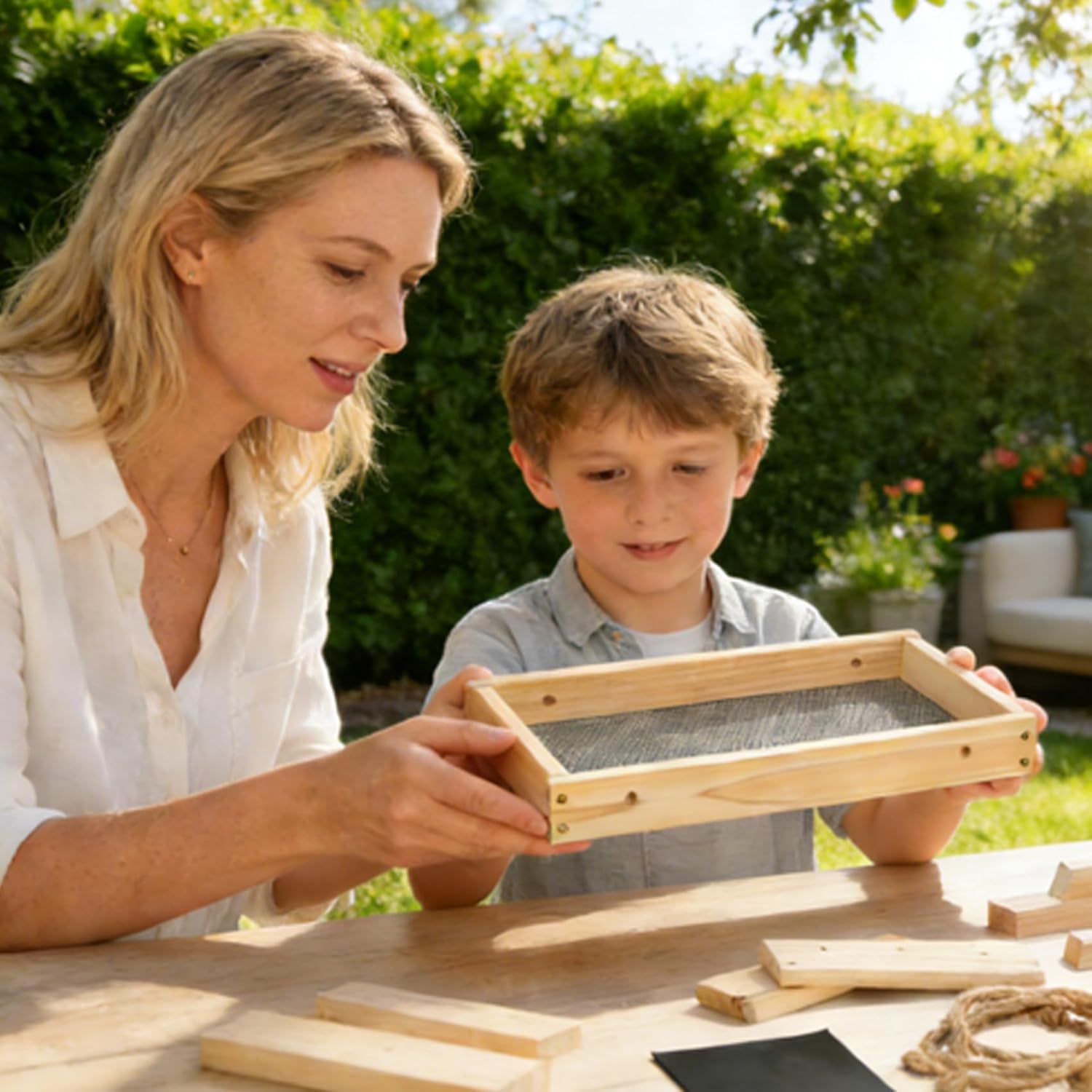 Squirrel Picnic Table Feeder, DIY Wood Building Kits with Paint Set,fo