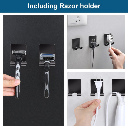 Diesisa Razor Holder 304 Stainless Steel for Shower + Adhesive Sticky 