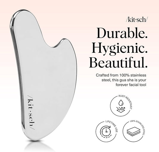 Kitsch Stainless Steel Gua Sha Facial Tools - Guasha Tool for Face, Fa