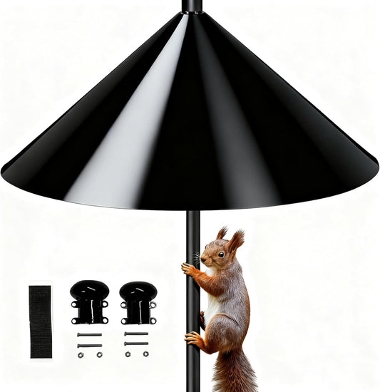 Squirrel Baffle for Bird Feeder Pole - 19 Inch for Shepherd’s Hook, Sq
