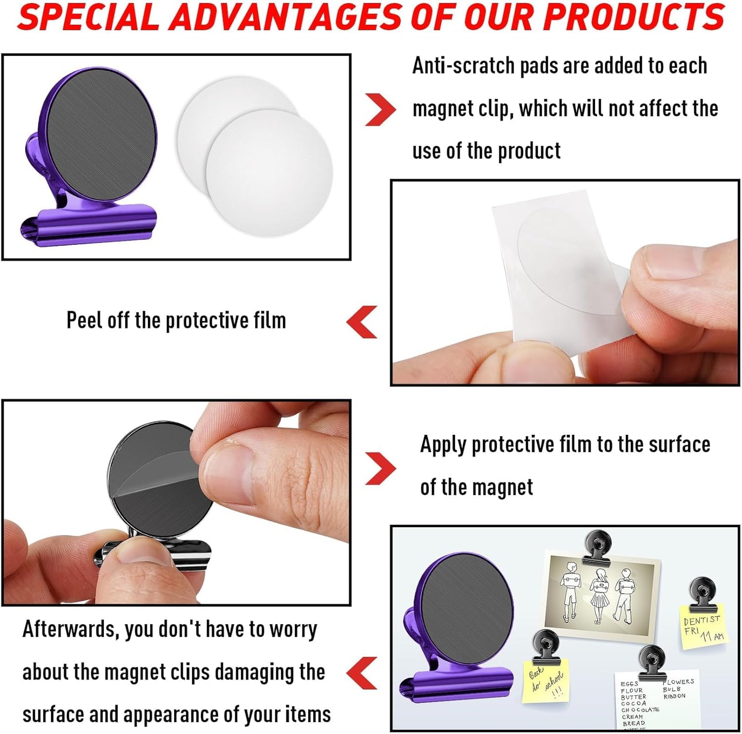 FINDMAG 12 Pack Magnetic Clips for Picture Hanging and Photo Display, 