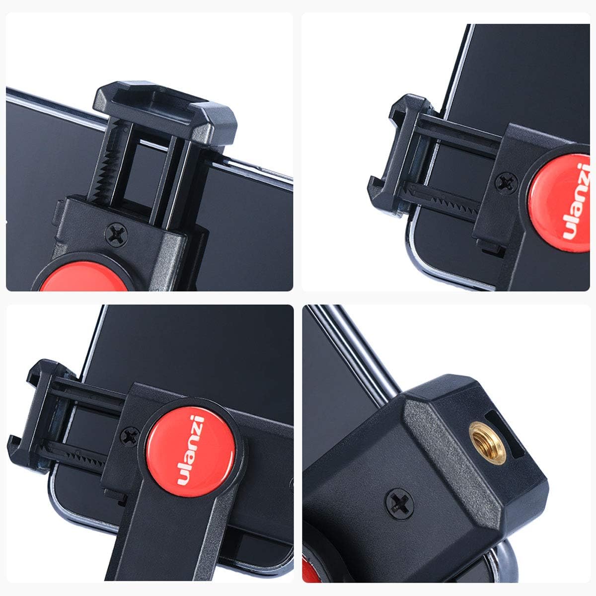 ULANZI ST-06S Camera Hot Shoe Phone Holder Flexible Phone Tripod Mount Adapter w Double Cold Shoe Mount for Microphone LED Light, DJI Ronin SC iPhone Samsung Canon Nikon DSLR Photography