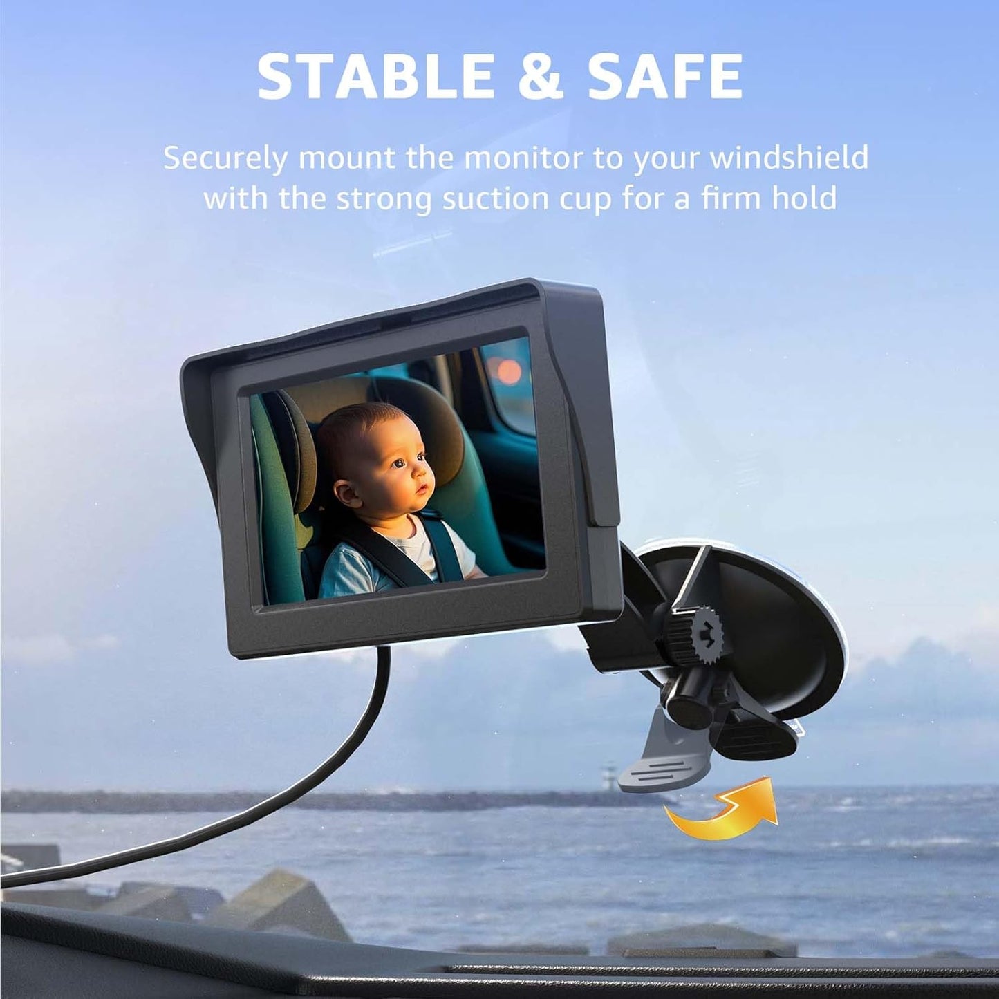 Baby Car Camera, HD Display Baby Car Mirror with Night Vision Feature,