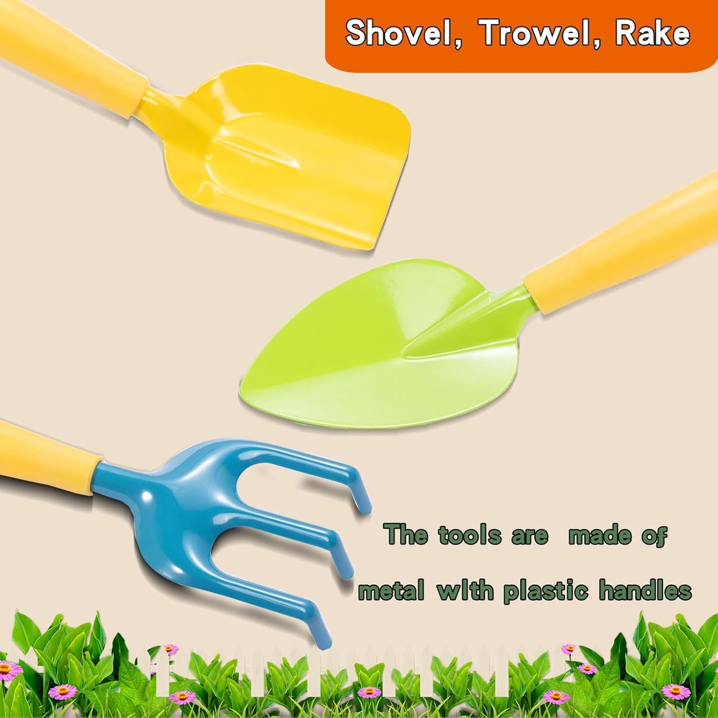 Kids Gardening Tools Set, 13 Pcs Gardening Kit with Apron & Tote Bag, 