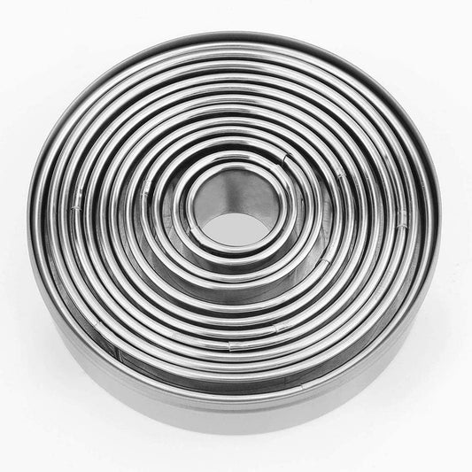 12 Pieces Round Cookie Biscuit Cutter Set,Graduated Circle Pastry Cutt