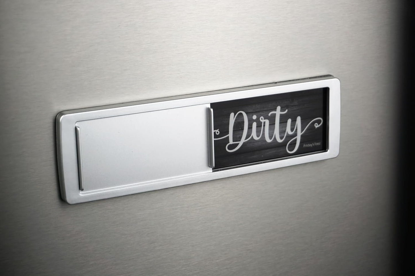 Dishwasher Magnet Clean Dirty Sign - Magnetic Signs That Say Clean/Dirty - Optional Sticker Adhesive for Non-Metal Stainless Steel Dish Washers - Dark Farmhouse