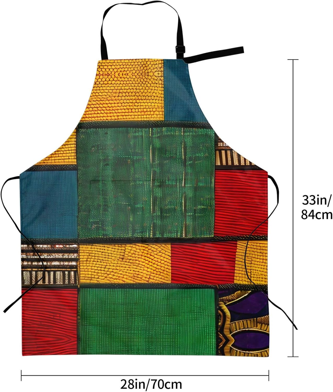 African Style Patchwork print Waterproof chef's apron with pocket apron for kitchen cooking baking barbecue and gardening