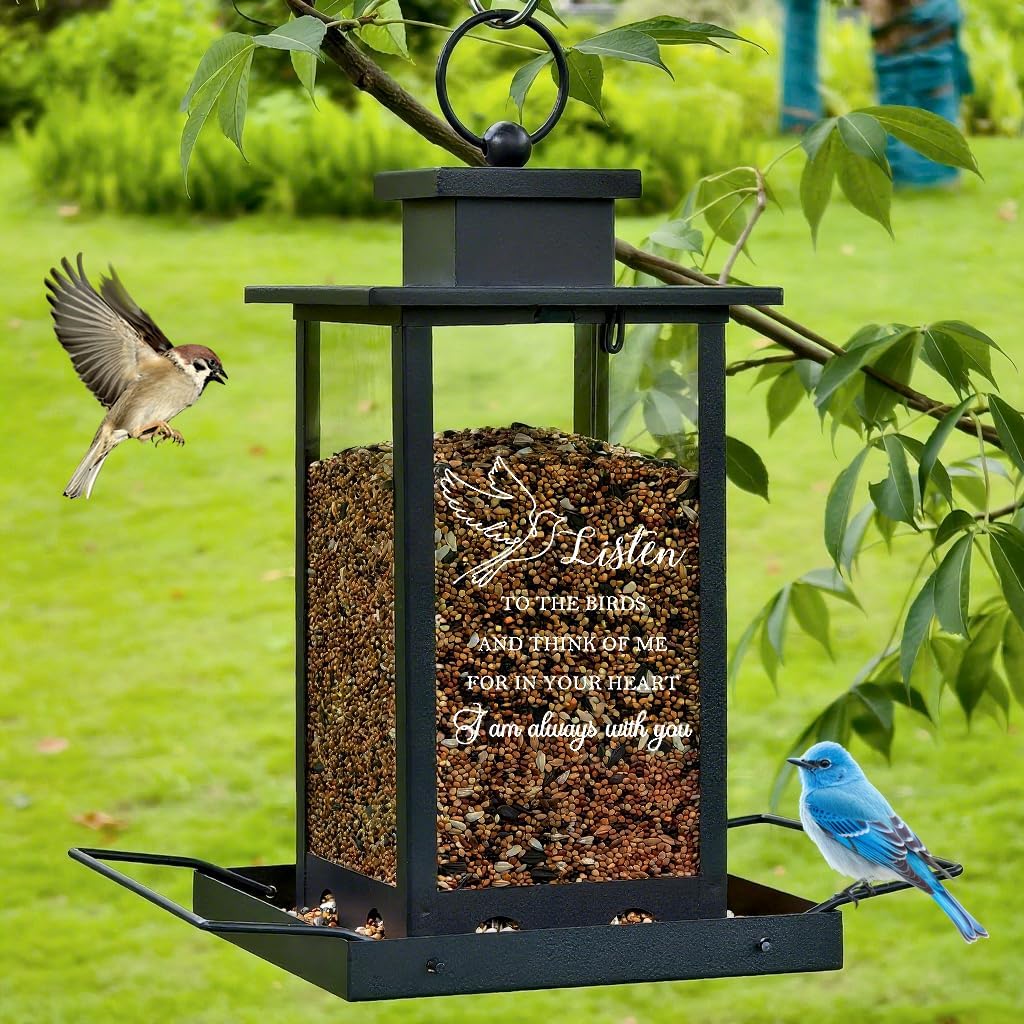 Sympathy Bird Feeders for Outdoors, Memorial Gifts for Loss of Loved One Dad Mom, Remembrance Condolences Bereavement Funeral Gift Idea, Grief Home Decor Keepsake Outside Garden