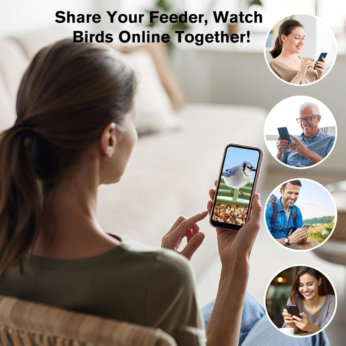 Smart Bird Feeder with Camera Solar Powered, AI Birds Species Identification, 2.5K HD Video Bird House with Camera for Outside, Weatherproof Design Ideal Gifts for Valentine's Day, Bird Lovers, Green