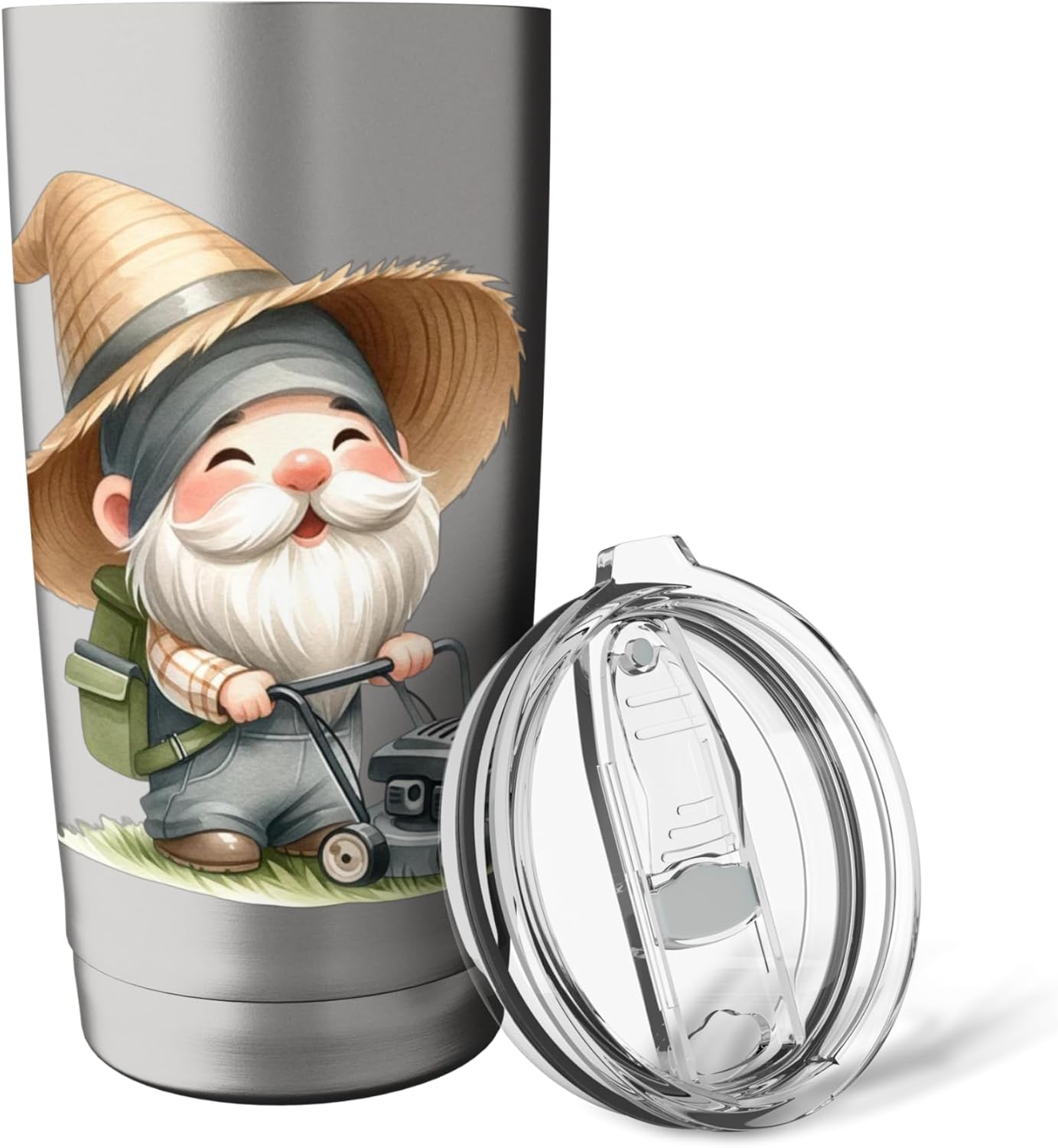 Funny Gnome Lawn Mowing Accessories For Men Lawn Care Dad Stainless Steel Insulated Tumbler