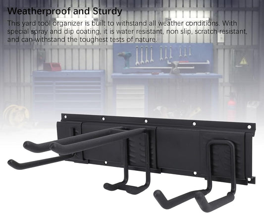 lyrlody Garage Garden Tool Organizer, Wall Mount Tool Storage Rack Ste