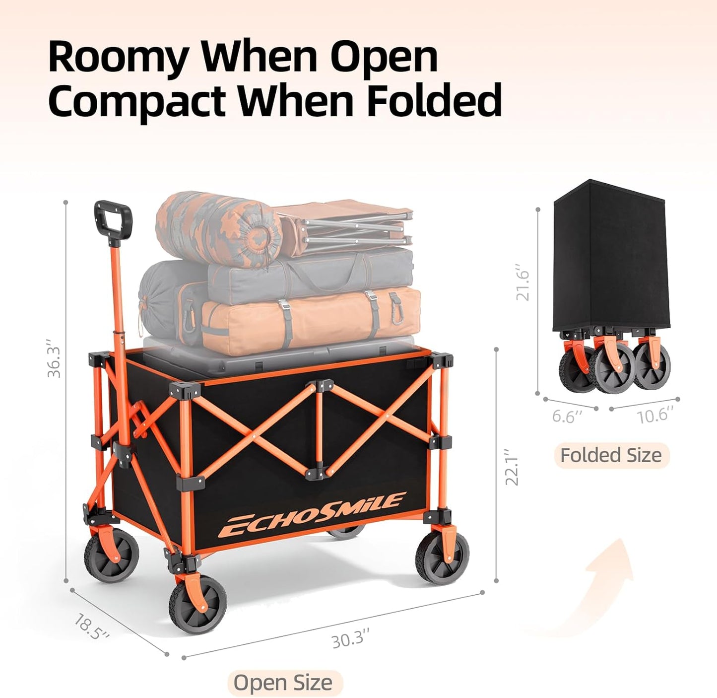 EchoSmile Folding Wagon (Black&Orange)
