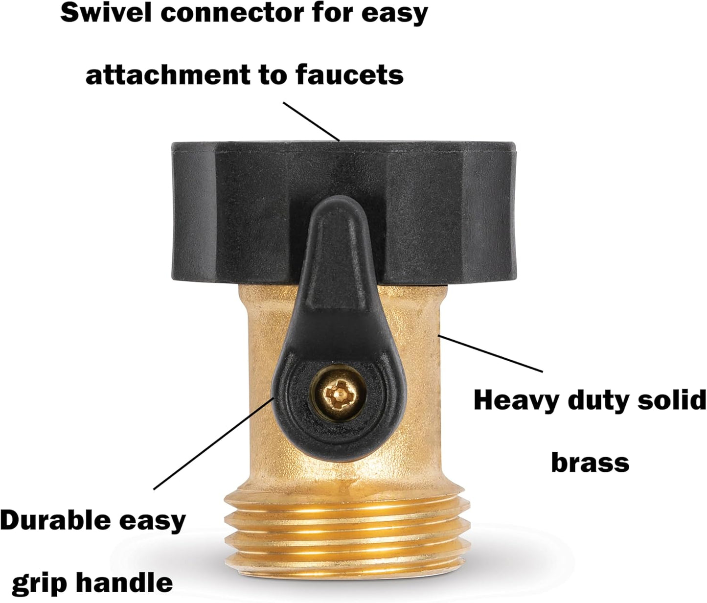 Gilmour Brass Garden Hose Connector with Shut-Off Valve